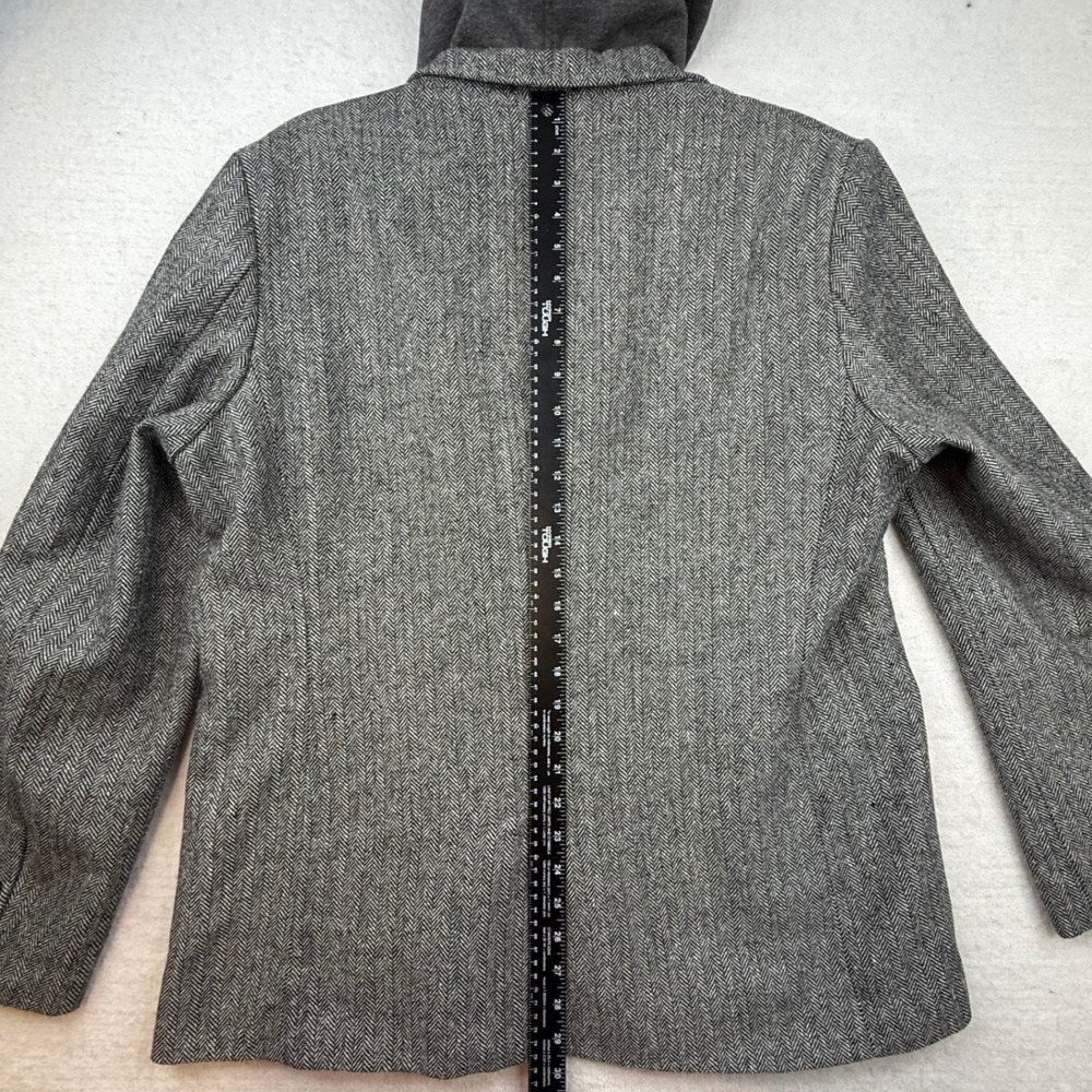 American Rag Mens Herringbone Blazer Jacket Hood Gray XL 1990s vibes Y2K Street - Picture 4 of 10